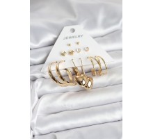 6 Çift Kadın Küpe Seti Gold Renk - TJ-BKP11319