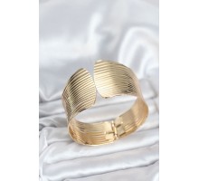Pirinç Gold Renk Levha Model Kadın Bileklik - TJ-BB8062