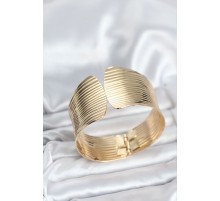 Pirinç Gold Renk Levha Model Kadın Bileklik - TJ-BB8062