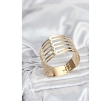 Gold Renk Pirinç Kaburga Model Kadın Bileklik - TJ-BB8063