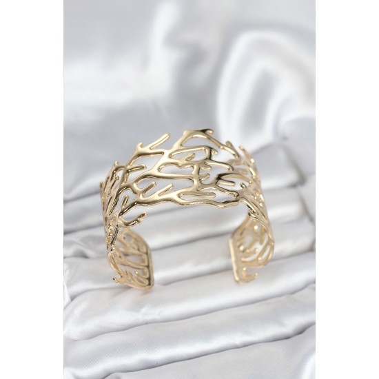 Pirinç Gold Renk Vintage Model Kadın Bileklik - TJ-BB8064