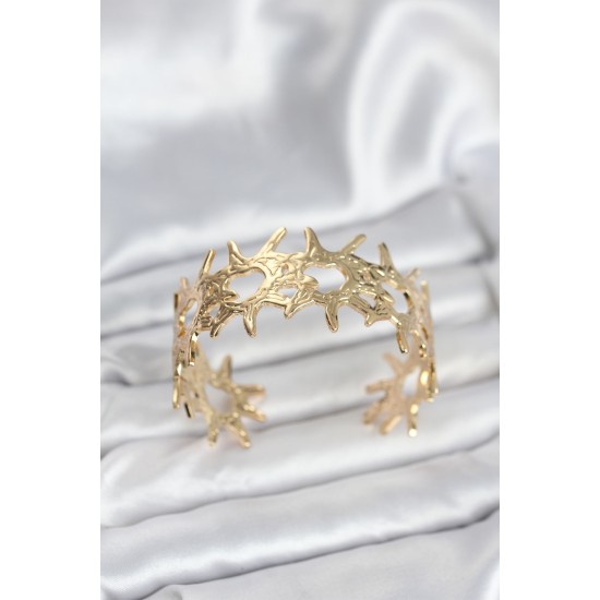 Pirinç Gold Renk Vintage Kadın Bileklik - TJ-BB8058