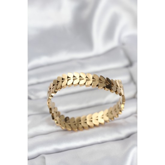 316L Çelik Başak Model Kadın Kelepçe Bileklik - TJ-BB8070