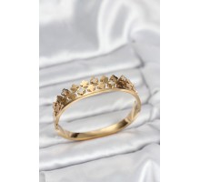 316L Çelik Gold Renk Minimal Yoncalı Kadın Kelepçe Bileklik - TJ-BB8072