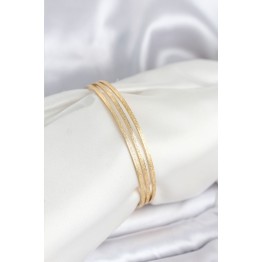 316L Çelik Gold Renk Simli Model Ajda 65 mm Kadın Bileklik TJ-BB8076