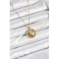 316L Çelik Zincir Gold Renk Kutup Yıldızı Model Kadın Kolye TJ-BKO10614