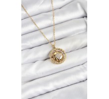 316L Çelik Zincir Gold Renk Kutup Yıldızı Model Kadın Kolye - TJ-BKO10614