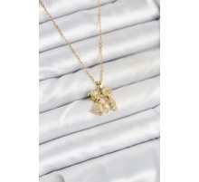 316L Çelik Zincir Gold Renk Erkek Kız Model Kadın Kolye - TJ-BKO10617