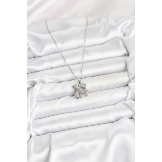 316L Çelik Zincir Gümüş Renk Erkek Kız Model Kadın Kolye - TJ-BKO10618