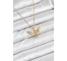 316L Çelik Zincir Gold Renk Melek Model Kadın Kolye - TJ-BKO10621