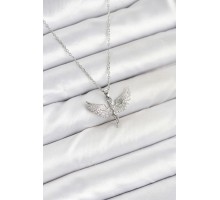 316L Çelik Zincir Gümüş Renk Melek Model Kadın Kolye - TJ-BKO10622