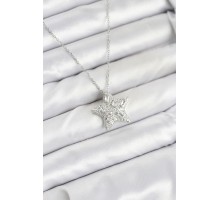 316L Çelik Zincir Gümüş Renk Yıldız Model Kadın Kolye - TJ-BKO10624