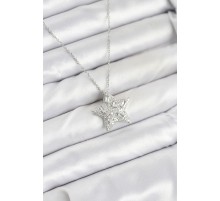 316L Çelik Zincir Gümüş Renk Yıldız Model Kadın Kolye - TJ-BKO10624