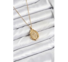 316L Çelik Zincir Gold Renk Kapaklı Açılabilir Model Kadın Kolye - TJ-BKO10626