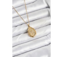 316L Çelik Zincir Gold Renk Kapaklı Açılabilir Model Kadın Kolye - TJ-BKO10626