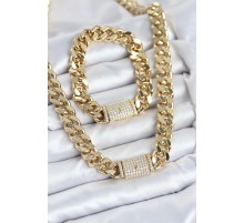 Xuping Gurmet Gold Renk Kolye ve Bileklik Seti - TJ-BKO10629