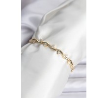 Zikzak Model Pirinç Gold Renk Bileklik - TJ-BB8080