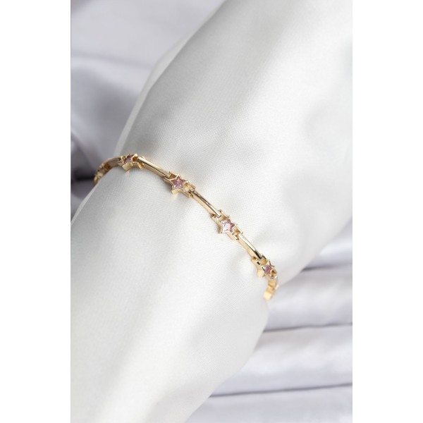 Yıldız Model Gold Renk Pirinç Bileklik - TJ-BB8081