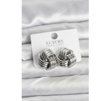 Pirinç Sarmal Gümüş Renk Kadın Küpe - TJ-BKP11347