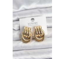 Gold Renk Halka Modelli Pirinç Kadın Küpe - TJ-BKP11352