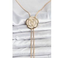 Pirinç Gold Renk Gül Model Asansörlü Kadın Kolye - TJ-BKO10636