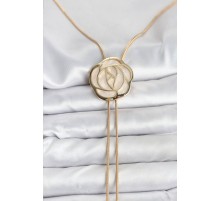 Pirinç Gold Renk Gül Model Asansörlü Kadın Kolye - TJ-BKO10636