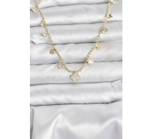 Pirinç Gold Renk Yonca Model Kadın Kolye - TJ-BKO10641