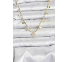 Pirinç Gold Renk Yonca Model Kadın Kolye - TJ-BKO10641