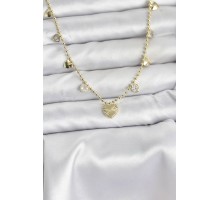 Pirinç Gold Renk Kalp Model Kadın Kolye - TJ-BKO10643