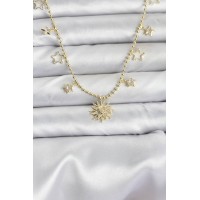 Pirinç Gold Renk Güneş Model Kadın Kolye TJ-BKO10645