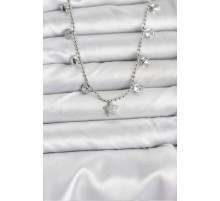 Pirinç Gümüş Renk Yıldız Model Kadın Kolye - TJ-BKO10650