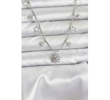 Pirinç Gümüş Renk Güneş Model Kadın Kolye - TJ-BKO10655