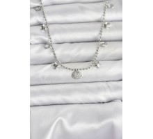 Pirinç Gümüş Renk Zirkon Taşlı Deniz Kabuğu Model Kadın Kolye - TJ-BKO10656