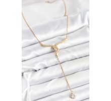 316L Çelik Zincir Gold Renk Yılan Model Y Kolye - TJ-BKO10662