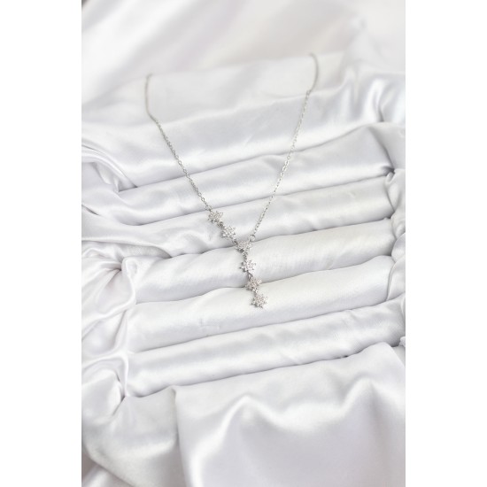 316L Çelik Zincir Gümüş Renk Kutup Yıldızı Model Kadın Kolye - TJ-BKO10665