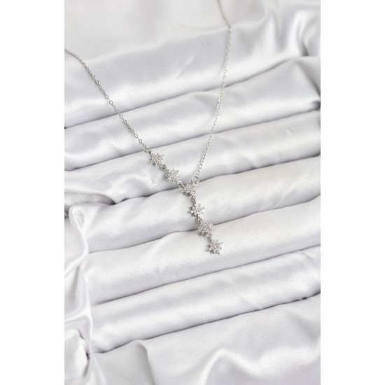 316L Çelik Zincir Gümüş Renk Kutup Yıldızı Model Kadın Kolye - TJ-BKO10665