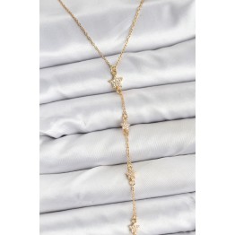 316L Çelik Zincir Gold Renkli Yıldız Model Kadın Y Kolye TJ-BKO10670