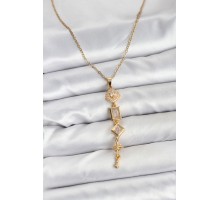 316L Çelik Zincir Gold Renk Kutup Yıldızı Enerji Model Kadın Y Kolye - TJ-BKO10672
