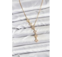 316L Çelik Zincir Gold Renk Yonca Model Kadın Kolye - TJ-BKO10674
