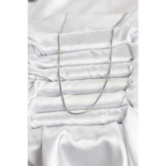 316L Çelik Zincir Gümüş Renk 60 cm Yılan Zincir Kadın Kolye - TJ-BKO10681