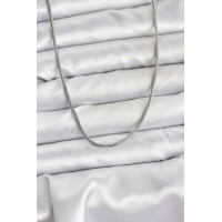 316L Çelik Zincir Gümüş Renk 60 cm Yılan Zincir Kadın Kolye - TJ-BKO10681