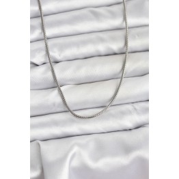 316L Çelik Zincir Gümüş Renk 60 cm Yılan Zincir Kadın Kolye - TJ-BKO10681