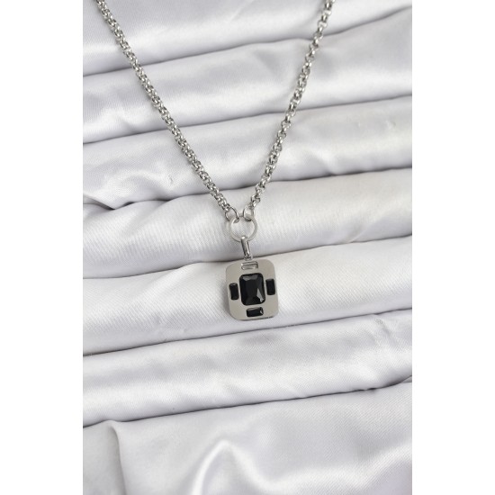 316L Çelik Zincir Gümüş Renk Vintage Model Kadın Kolye - TJ-BKO10686