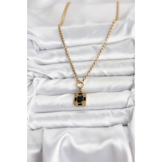 316L Çelik Zincir Gold Renk Vintage Model Kadın Kolye - TJ-BKO10687
