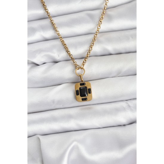 316L Çelik Zincir Gold Renk Vintage Model Kadın Kolye - TJ-BKO10687