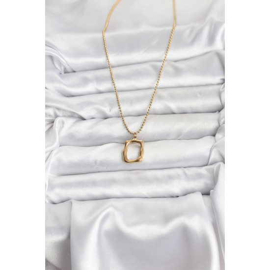 316L Çelik Zincir Gold Renk Model Kadın Kolye - TJ-BKO10688