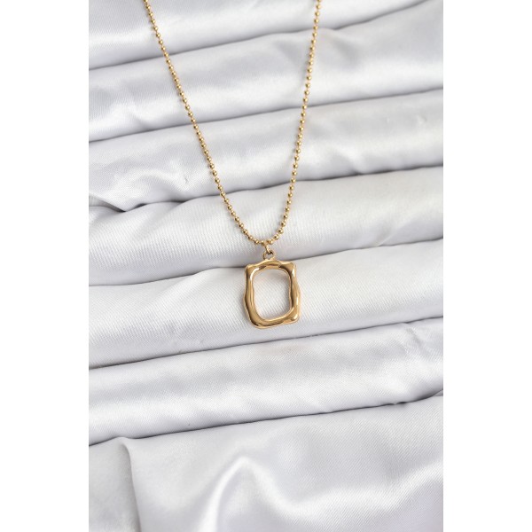 316L Çelik Zincir Gold Renk Model Kadın Kolye - TJ-BKO10688