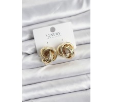 Pirinç Gold Renk Vintage Sarmal Model Kadın Küpe - TJ-BKP11358