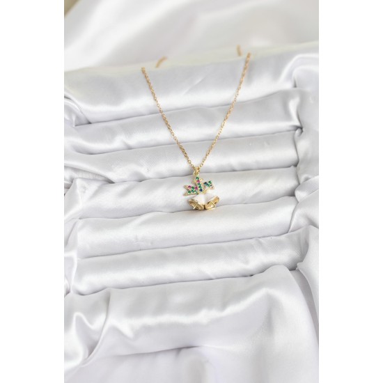 316L Çelik Zincir Gold Renk Chirtsmas Bell Model Yılbaşı Temalı Kadın Kolye - TJ-BKO10706