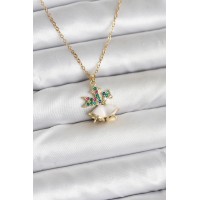316L Çelik Zincir Gold Renk Chirtsmas Bell Model Yılbaşı Temalı Kadın Kolye TJ-BKO10706